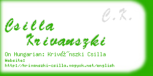 csilla krivanszki business card